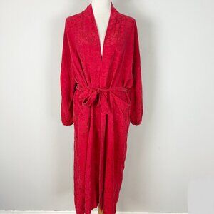 Vintage Dreamsacks 100% Red Asian Print Long Robe Size Small/Medium